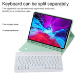 TG11BS 着脱式Bluetoothホワイトキーボード マイクロファイバー革製タブレットケース iPad Pro 11インチ（2020）用、バックライト＆ペンスロット＆ホルダー付き、ホワイトキーボード