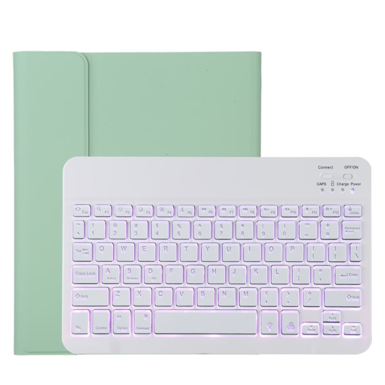 TG11BS 着脱式Bluetoothホワイトキーボード マイクロファイバー革製タブレットケース iPad Pro 11インチ（2020）用、バックライト＆ペンスロット＆ホルダー付き、ホワイトキーボード