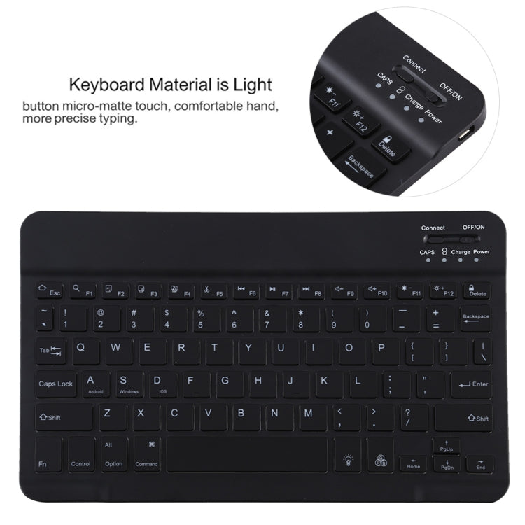 TG11BS 着脱式Bluetoothブラックキーボード＋マイクロファイバー革製タブレットケース iPad Pro 11インチ（2020）用、バックライト＆ペンスロット＆ホルダー付き、ブラックキーボード