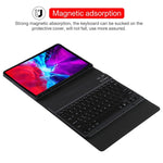 TG11BS 着脱式Bluetoothブラックキーボード＋マイクロファイバー革製タブレットケース iPad Pro 11インチ（2020）用、バックライト＆ペンスロット＆ホルダー付き、ブラックキーボード