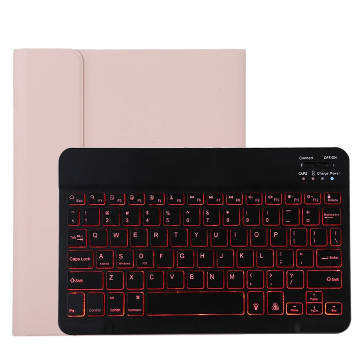 TG11BS 着脱式Bluetoothブラックキーボード＋マイクロファイバー革製タブレットケース iPad Pro 11インチ（2020）用、バックライト＆ペンスロット＆ホルダー付き、ブラックキーボード