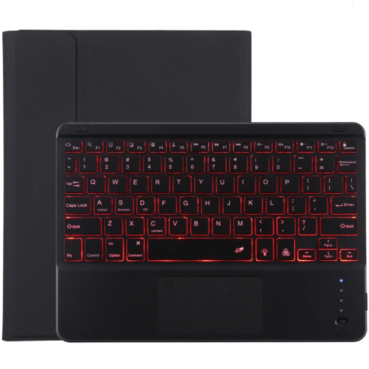 TG-102BCS 着脱式Bluetoothブラックキーボード＋マイクロファイバー革製タブレットケース iPad 10.2インチ / iPad Air（2019）用、タッチパッド＆バックライト＆ペンスロット＆ホルダー付き、ブラックキーボード
