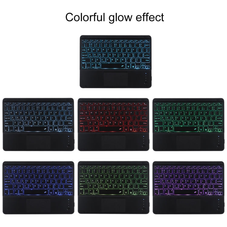 TG-102BCS 着脱式Bluetoothブラックキーボード＋マイクロファイバー革製タブレットケース iPad 10.2インチ / iPad Air（2019）用、タッチパッド＆バックライト＆ペンスロット＆ホルダー付き、ブラックキーボード
