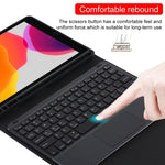 TG-102BCS 着脱式Bluetoothブラックキーボード＋マイクロファイバー革製タブレットケース iPad 10.2インチ / iPad Air（2019）用、タッチパッド＆バックライト＆ペンスロット＆ホルダー付き、ブラックキーボード