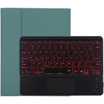 TG-102BCS 着脱式Bluetoothブラックキーボード＋マイクロファイバー革製タブレットケース iPad 10.2インチ / iPad Air（2019）用、タッチパッド＆バックライト＆ペンスロット＆ホルダー付き、ブラックキーボード