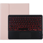 TG-102BCS 着脱式Bluetoothブラックキーボード＋マイクロファイバー革製タブレットケース iPad 10.2インチ / iPad Air（2019）用、タッチパッド＆バックライト＆ペンスロット＆ホルダー付き、ブラックキーボード