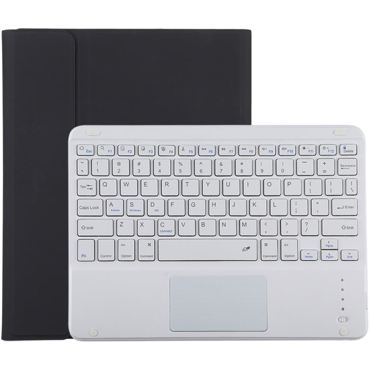 TG-102BC 着脱式Bluetoothホワイトキーボード＋マイクロファイバーレザータブレットケース iPad 10.2インチ / iPad Air (2019)用、タッチパッド＆ペンスロット＆ホルダー付き、ホワイトキーボード