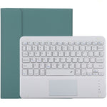TG-102BC 着脱式Bluetoothホワイトキーボード＋マイクロファイバーレザータブレットケース iPad 10.2インチ / iPad Air (2019)用、タッチパッド＆ペンスロット＆ホルダー付き、ホワイトキーボード