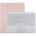 TG-102BC 着脱式Bluetoothホワイトキーボード＋マイクロファイバーレザータブレットケース iPad 10.2インチ / iPad Air (2019)用、タッチパッド＆ペンスロット＆ホルダー付き、ホワイトキーボード