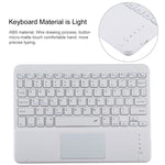 TG-102BC 着脱式Bluetoothホワイトキーボード＋マイクロファイバーレザータブレットケース iPad 10.2インチ / iPad Air (2019)用、タッチパッド＆ペンスロット＆ホルダー付き、ホワイトキーボード