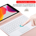 TG-102BC 着脱式Bluetoothホワイトキーボード＋マイクロファイバーレザータブレットケース iPad 10.2インチ / iPad Air (2019)用、タッチパッド＆ペンスロット＆ホルダー付き、ホワイトキーボード