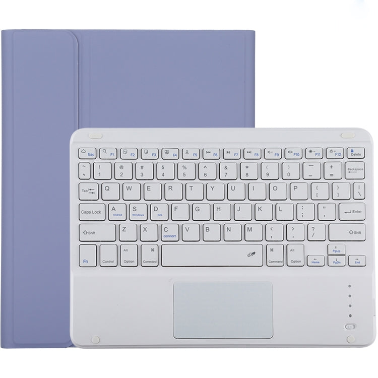 TG-102BC 着脱式Bluetoothホワイトキーボード＋マイクロファイバーレザータブレットケース iPad 10.2インチ / iPad Air (2019)用、タッチパッド＆ペンスロット＆ホルダー付き、ホワイトキーボード