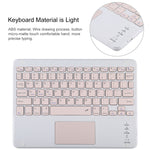 TG-102BC 着脱式 Bluetooth ピンクキーボード + マイクロファイバー レザー タブレットケース iPad 10.2インチ / iPad Air (2019) 用、タッチパッド＆ペンスロット＆ホルダー付き、ピンクキーボード