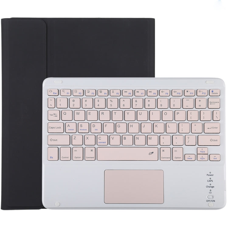 TG-102BC 着脱式 Bluetooth ピンクキーボード + マイクロファイバー レザー タブレットケース iPad 10.2インチ / iPad Air (2019) 用、タッチパッド＆ペンスロット＆ホルダー付き、ピンクキーボード