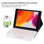 TG-102BC 着脱式 Bluetooth ピンクキーボード + マイクロファイバー レザー タブレットケース iPad 10.2インチ / iPad Air (2019) 用、タッチパッド＆ペンスロット＆ホルダー付き、ピンクキーボード