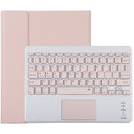 TG-102BC 着脱式 Bluetooth ピンクキーボード + マイクロファイバー レザー タブレットケース iPad 10.2インチ / iPad Air (2019) 用、タッチパッド＆ペンスロット＆ホルダー付き、ピンクキーボード