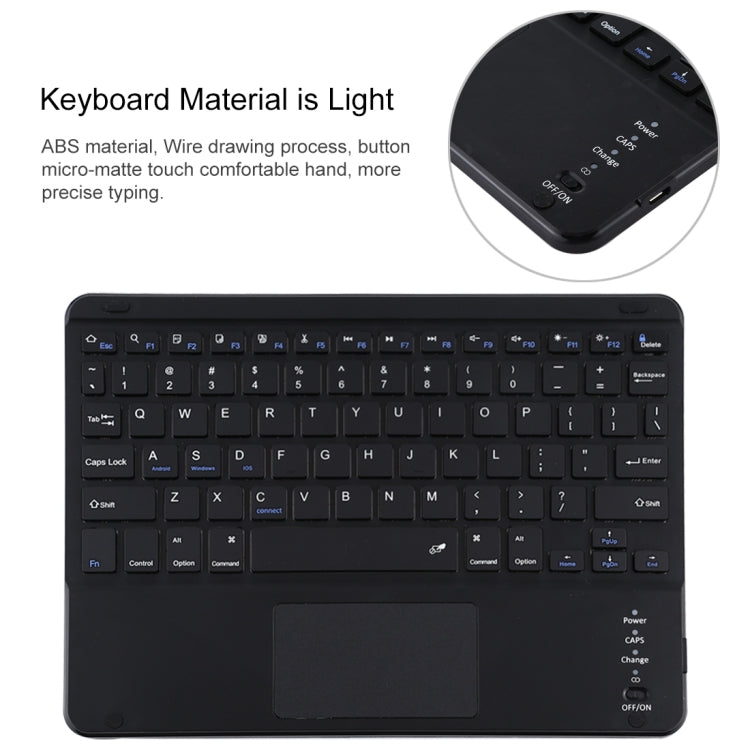 TG-102BC 着脱式 Bluetooth ブラックキーボード + マイクロファイバーレザー タブレットケース iPad 10.2インチ / iPad Air (2019)用、タッチパッド＆ペンスロット＆ホルダー付き、TG-102BC
