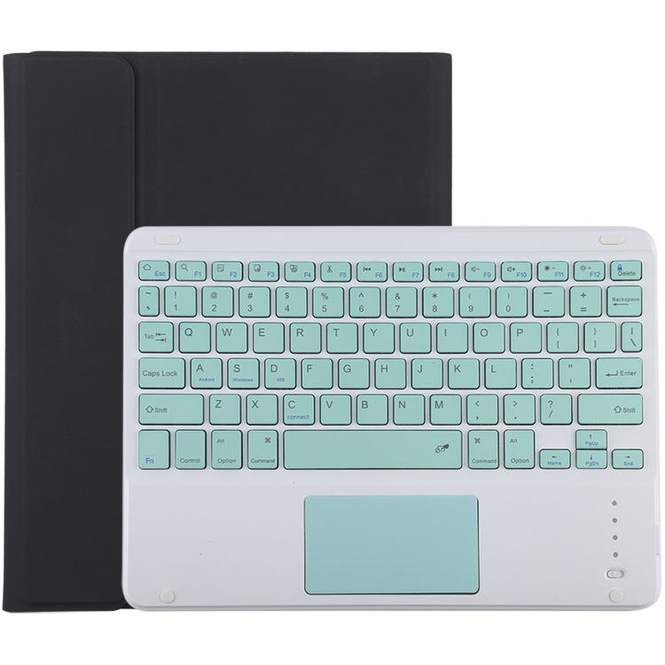 TG-102BC 着脱式Bluetoothグリーンキーボード＋マイクロファイバー革製タブレットケース iPad 10.2インチ / iPad Air (2019)用、タッチパッド＆ペンスロット＆ホルダー付き、グリーンキーボード