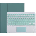 TG-102BC 着脱式Bluetoothグリーンキーボード＋マイクロファイバー革製タブレットケース iPad 10.2インチ / iPad Air (2019)用、タッチパッド＆ペンスロット＆ホルダー付き、グリーンキーボード