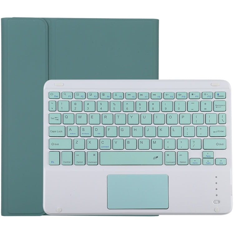 TG-102BC 着脱式Bluetoothグリーンキーボード＋マイクロファイバー革製タブレットケース iPad 10.2インチ / iPad Air (2019)用、タッチパッド＆ペンスロット＆ホルダー付き、グリーンキーボード