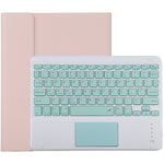 TG-102BC 着脱式Bluetoothグリーンキーボード＋マイクロファイバー革製タブレットケース iPad 10.2インチ / iPad Air (2019)用、タッチパッド＆ペンスロット＆ホルダー付き、グリーンキーボード
