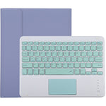 TG-102BC 着脱式Bluetoothグリーンキーボード＋マイクロファイバー革製タブレットケース iPad 10.2インチ / iPad Air (2019)用、タッチパッド＆ペンスロット＆ホルダー付き、グリーンキーボード