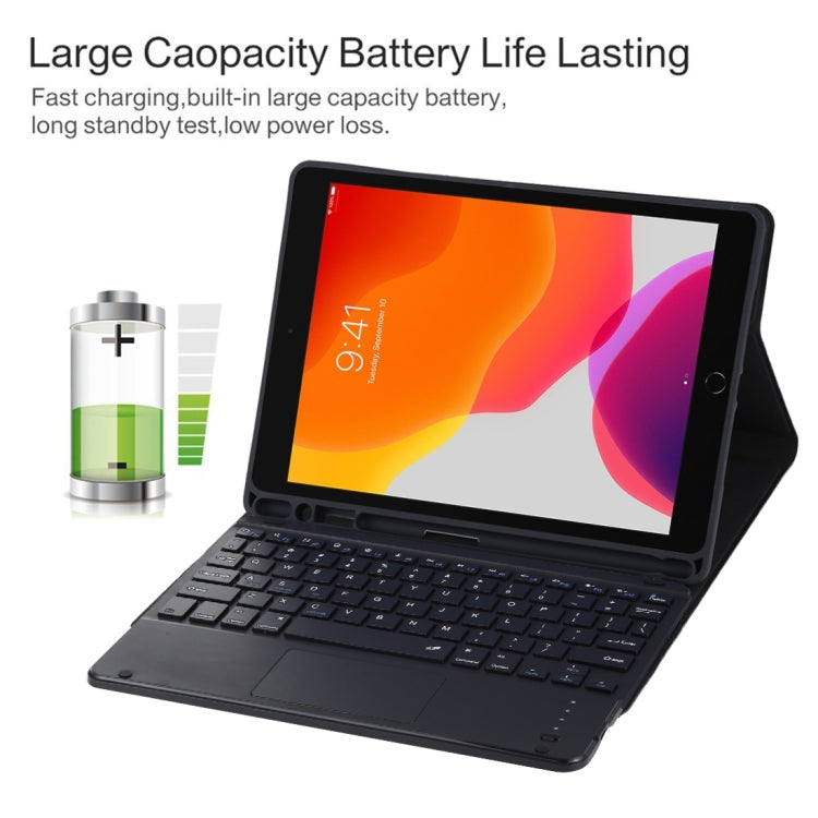 TG97BC 着脱式Bluetoothブラックキーボード＋マイクロファイバー革製タブレットケース iPad 9.7インチ用、タッチパッド＆ペンスロット＆ホルダー付き、TG97BC