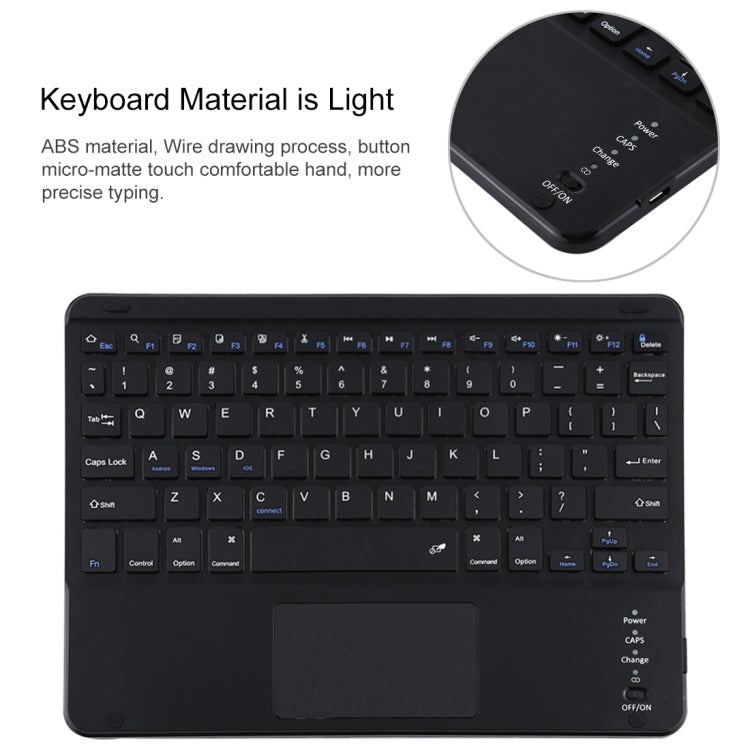 TG109BC 着脱式 Bluetooth ブラックキーボード + マイクロファイバーレザー タブレットケース iPad Air 2020用、タッチパッド＆ペンスロット＆ホルダー付き、TG109BC