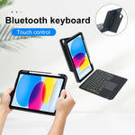 T10-AS iPad 11 2025 / iPad 第10世代 10.9 2022 タッチバックライト分割型Bluetoothキーボード革ケース、T10-A