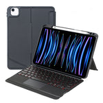 T11-AS iPad Air 11 2025 / Air 5 / 4 10.9 / Pro 11 2022&2021&2020&2018用 タッチバックライト分割型 Bluetooth キーボード レザーケース、T11-AS