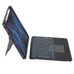 T11-AS iPad Air 11 2025 / Air 5 / 4 10.9 / Pro 11 2022&2021&2020&2018用 タッチバックライト分割型 Bluetooth キーボード レザーケース、T11-AS