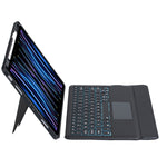 T129-AS iPad Air 13 2025 / Pro 12.9 2022 / 2021 / 2020 / 2018用 タッチバックライト分割型 Bluetooth キーボード レザーケース、T129-AS