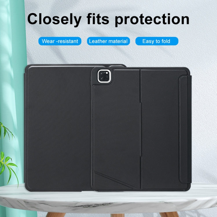 T129-AS iPad Air 13 2025 / Pro 12.9 2022 / 2021 / 2020 / 2018用 タッチバックライト分割型 Bluetooth キーボード レザーケース、T129-AS