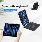 T129-AS iPad Air 13 2025 / Pro 12.9 2022 / 2021 / 2020 / 2018用 タッチバックライト分割型 Bluetooth キーボード レザーケース、T129-AS