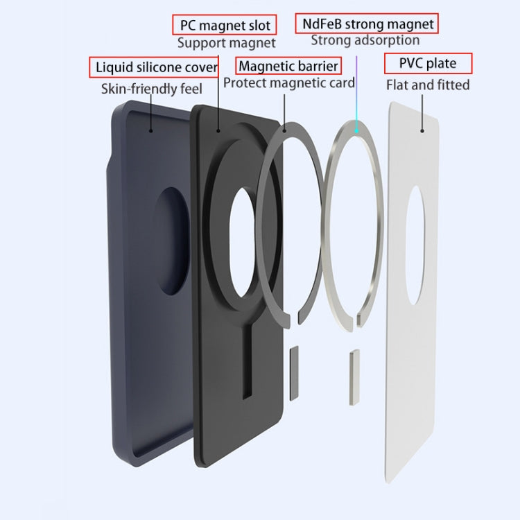 iPhone 13シリーズ / iPhone 12シリーズ用 シリコンウォレットポーチカードケース 反磁気カードホルダー Magsafing磁気シール付き