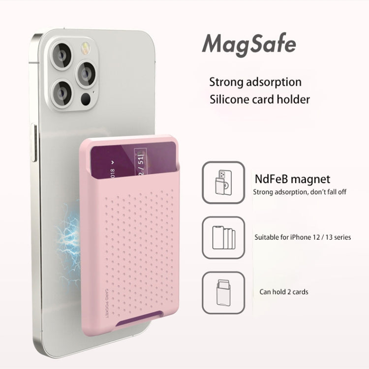iPhone 13シリーズ / iPhone 12シリーズ用 シリコンウォレットポーチカードケース 反磁気カードホルダー Magsafing磁気シール付き