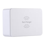 WLX-818F 6-in-1 10W QC3.0 ワイヤレス充電 + USB-C / Type-C + 4 USBポート充電器 スマートLCDディスプレイ付き EU / AUプラグ ホワイト