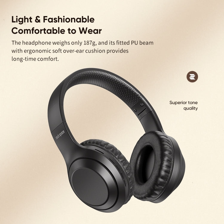 ROCK Space O2 HiFi Bluetooth 5.0 ワイヤレスヘッドセット マイク付き、TFカード対応、Space O2