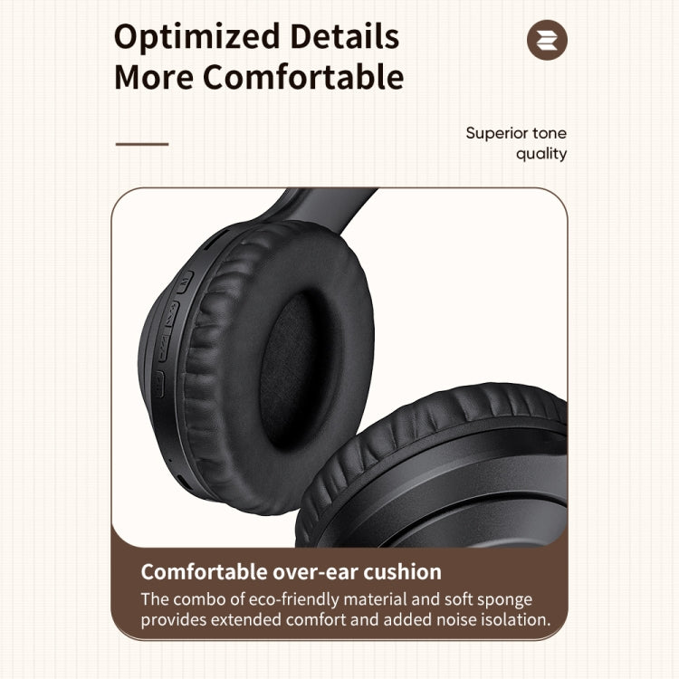 ROCK Space O2 HiFi Bluetooth 5.0 ワイヤレスヘッドセット マイク付き、TFカード対応、Space O2
