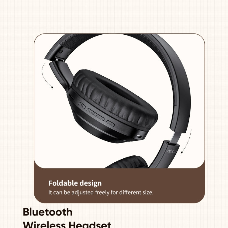 ROCK Space O2 HiFi Bluetooth 5.0 ワイヤレスヘッドセット マイク付き、TFカード対応、Space O2