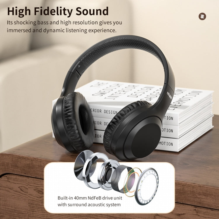 ROCK Space O2 HiFi Bluetooth 5.0 ワイヤレスヘッドセット マイク付き、TFカード対応、Space O2