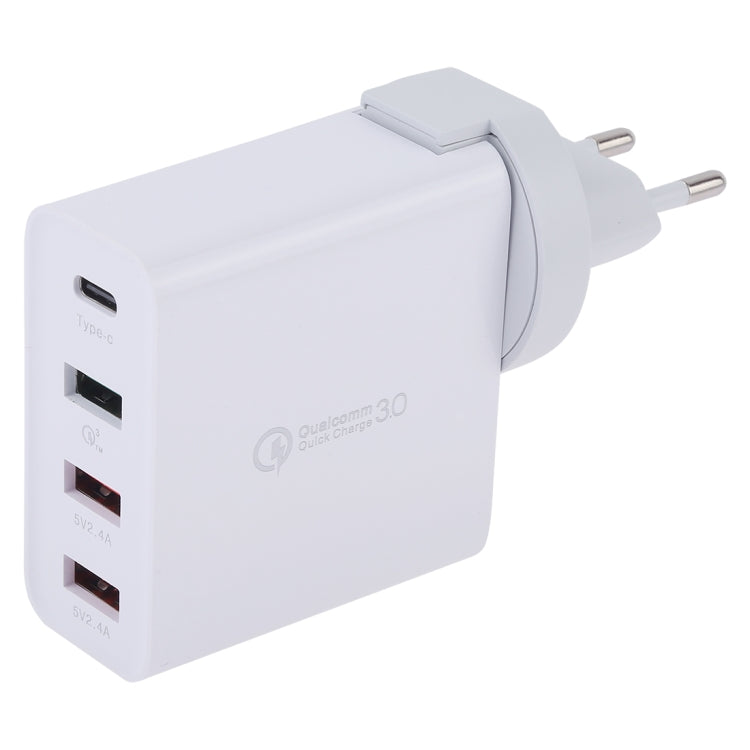 A3P 最大3A出力 USB-C / Type-C + QC3.0 + デュアルUSB 4ポート 壁用トラベルチャージャー、EUプラグ、EUプラグ