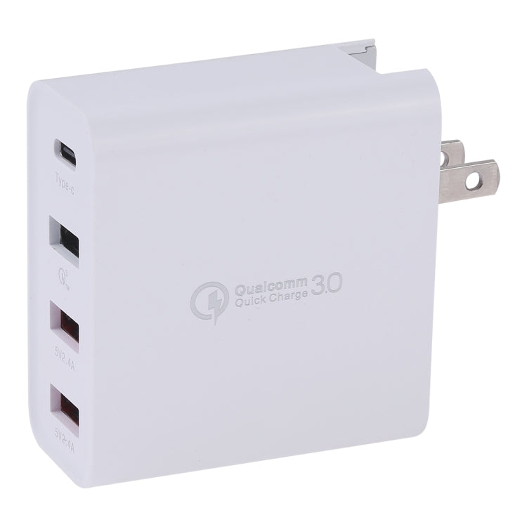 A3P 最大3A出力 USB-C / Type-C + QC3.0 + デュアルUSB 4ポート 壁用トラベルチャージャー、USプラグ、USプラグ