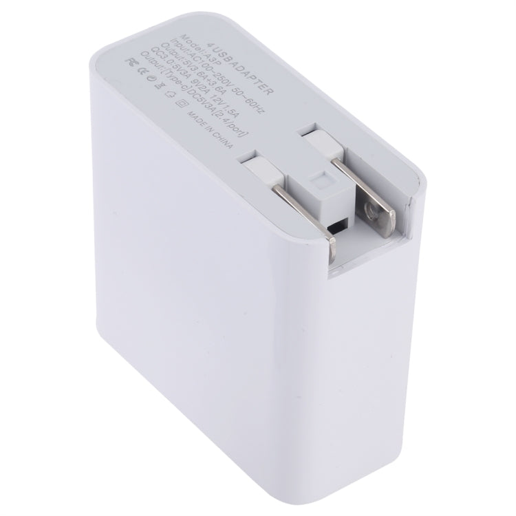 A3P 最大3A出力 USB-C / Type-C + QC3.0 + デュアルUSB 4ポート 壁用トラベルチャージャー、USプラグ、USプラグ
