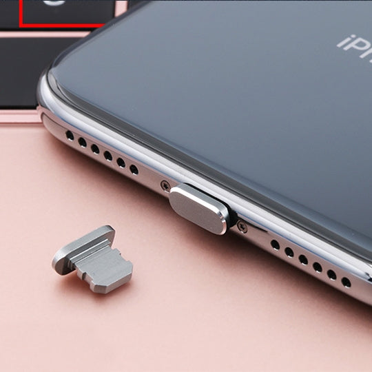 2個セット ユニバーサル 8ピン充電ポート メタル防塵プラグ iPhone用