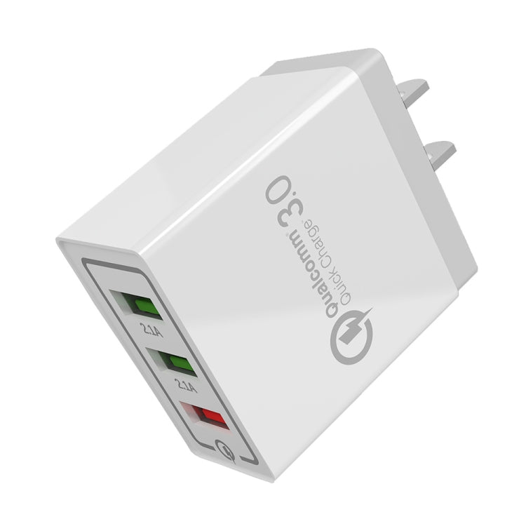 AR-QC-03 2.1A 3ポート USB クイックチャージャー トラベルチャージャー、USプラグ、AR-QC-03 US、AR-QC-03 USプラグ ブルー