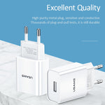USAMS US-CC075 T18 2.1A シングルUSB トラベル充電器、EUプラグ