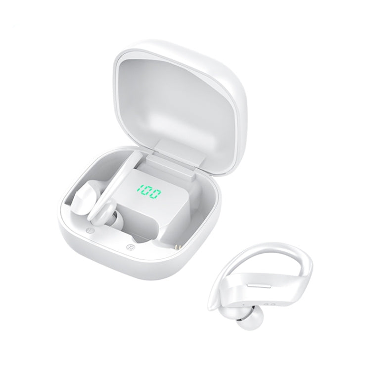 258 ワイヤレス耳掛けBluetoothイヤホン 充電ボックス＆デジタルディスプレイ付き、タッチ＆HD通話＆音声アシスタント＆NFC対応、MD03ブラック、258ホワイト