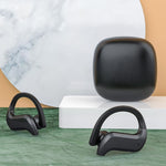 258 ワイヤレス耳掛けBluetoothイヤホン 充電ボックス＆デジタルディスプレイ付き、タッチ＆HD通話＆音声アシスタント＆NFC対応、MD03ブラック、258ホワイト