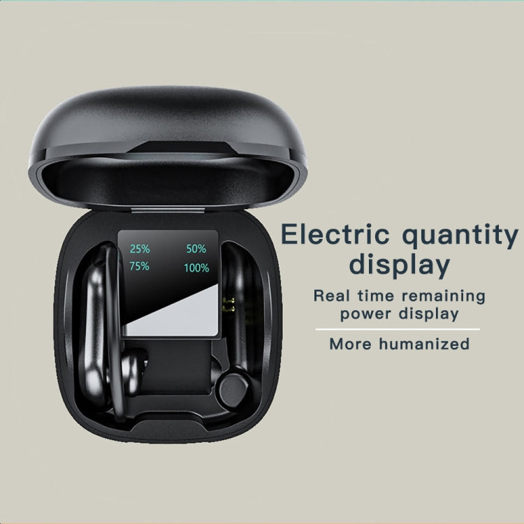 258 ワイヤレス耳掛けBluetoothイヤホン 充電ボックス＆デジタルディスプレイ付き、タッチ＆HD通話＆音声アシスタント＆NFC対応、MD03ブラック、258ホワイト